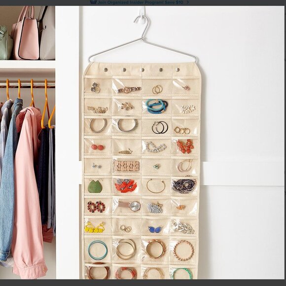 NWOT Container Store 80-Pocket Hanging Jewelry Organizer - Picture 2 of 8